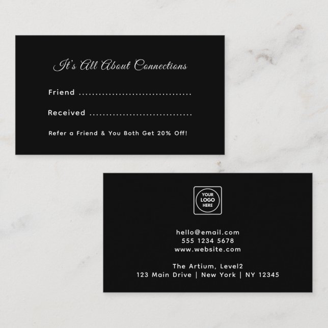 Black Business Referral Card | Custom Networking  (Front/Back)
