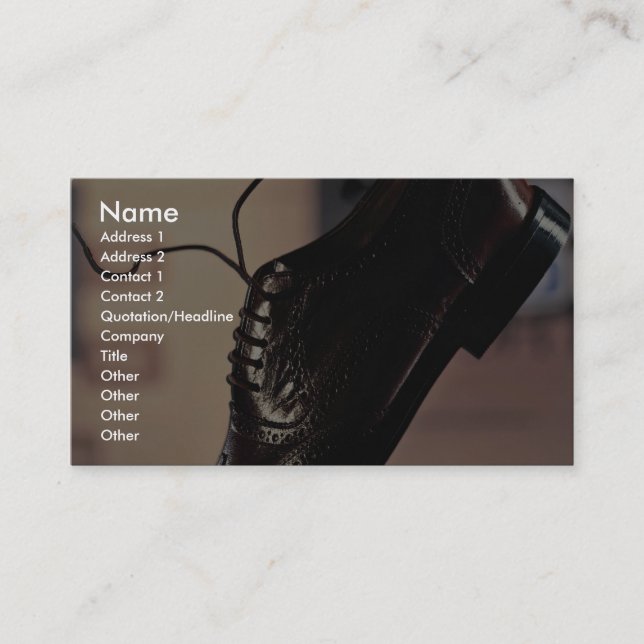 Black Business shoe for businessmen Business Card (Front)