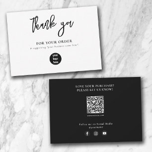 Black Business Thank You Logo Social Media Card