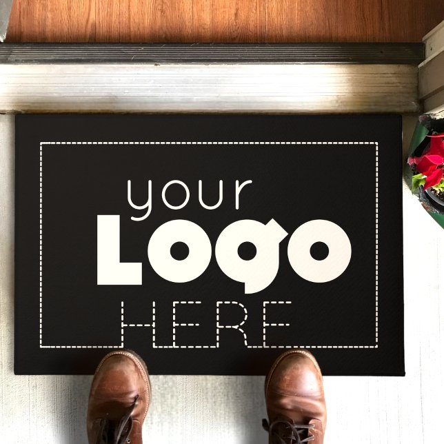 Black Business Welcome Mat Company Logo Doormat (Creator Uploaded)
