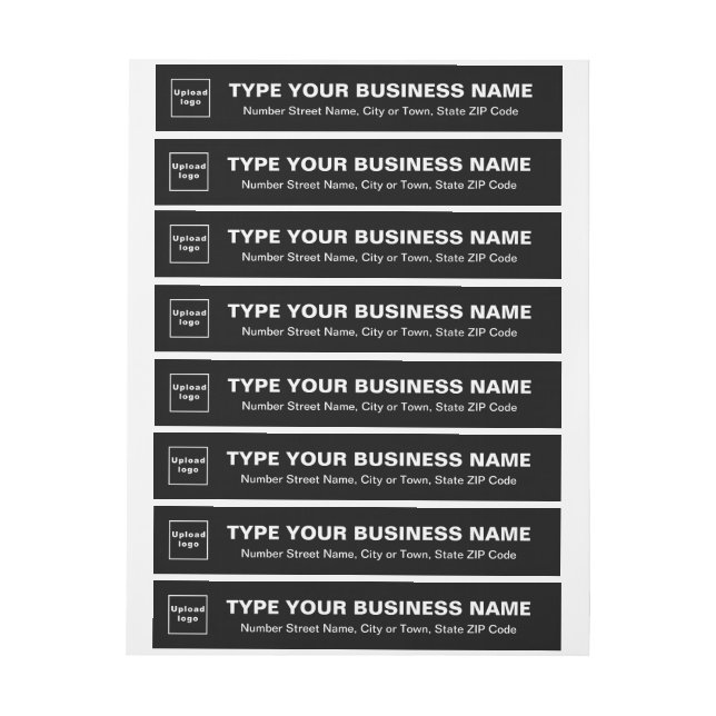 Black Business Wrap Around Return Address Label (Sheet)