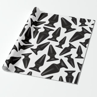 Black Butt Plug Pattern Wrapping Paper