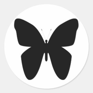 Black butterflies  classic round sticker
