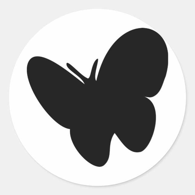 black butterfly - butterflies classic round sticker (Front)