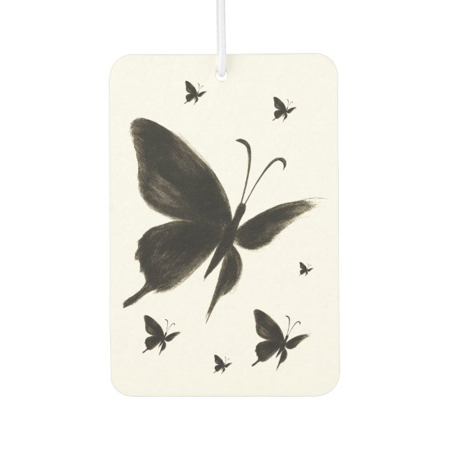 Black Butterfly – Elegant Winged Design on Car Air Freshener (Front)