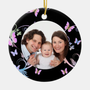 Black Butterfly Frame Ceramic Tree Decoration