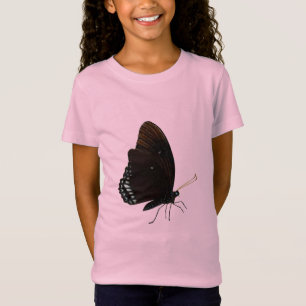 Black Butterfly Girls Pink T-Shirt
