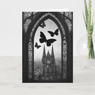 Black Butterfly Gothic Birthday Card