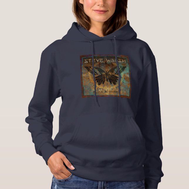 Black Butterfly Hoodie, Women's Hoodie (Front)