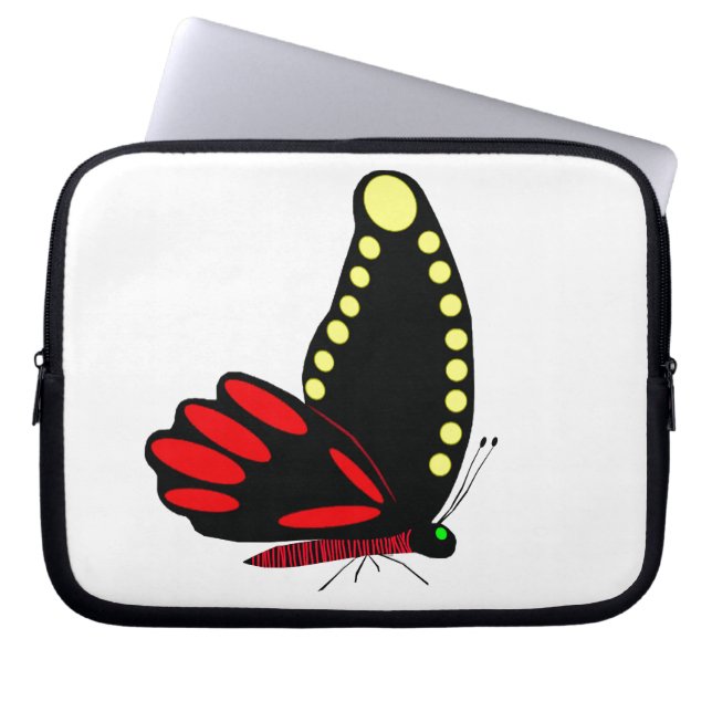 Black Butterfly Laptop Sleeve (Front)
