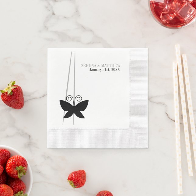 Black Butterfly Napkin (Insitu)