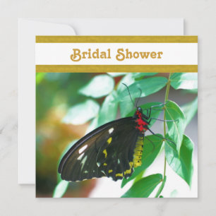 Black Butterfly Nature Bridal Shower Invitation