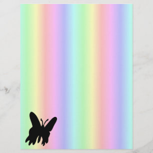 Black Butterfly on Pastell Rainbow Flyer