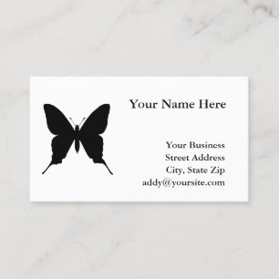 Black Butterfly Silhouette Business Card