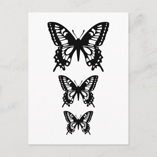 black butterfly silhouettes postcard (Front)