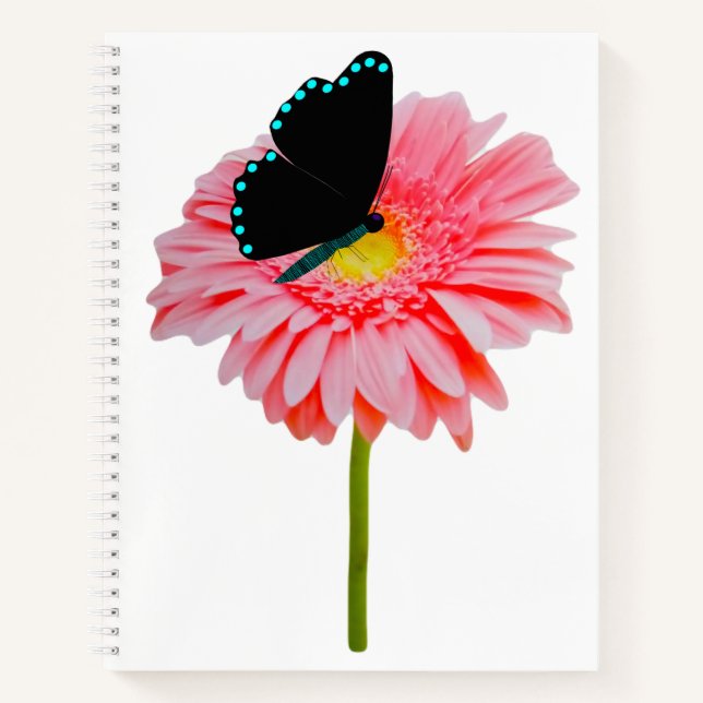 Black Butterfly Spiral Notebook (Front)