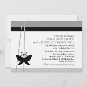 Black Butterfly Wedding Invitation