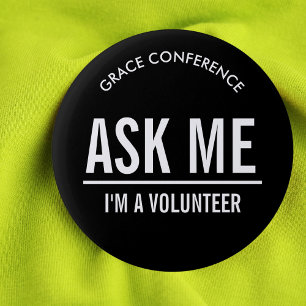 Black Buttons for Volunteers