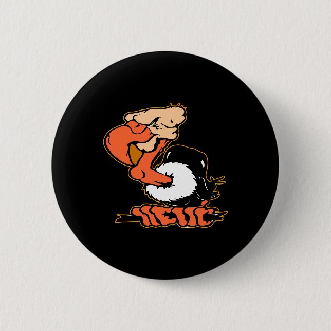 Black Buzzard Cartoon Tattoo 6 Cm Round Badge (Front)