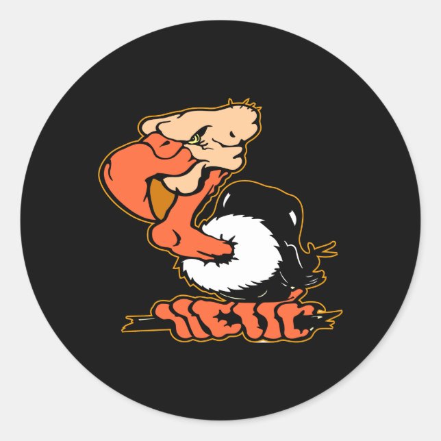 Black Buzzard Cartoon Tattoo Classic Round Sticker (Front)