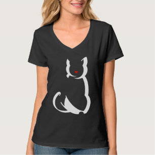 Black Ca Kitten With Red Heart Nose T-Shirt