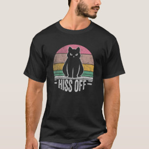 Black Ca Retro Vintage Hiss Off Meow Cat 3 T-Shirt