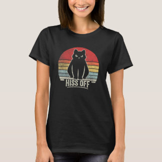 Black Ca Retro Vintage Hiss Off Meow Cat 4 T-Shirt