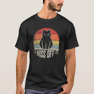 Black Ca Retro Vintage Hiss Off Meow Cat 5 T-Shirt