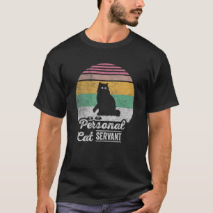 Black Ca Retro Vintage Personal Cat Servant 1 T-Shirt