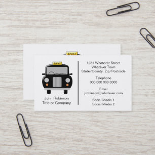 Black Cab Design Taxi Driver Business Card