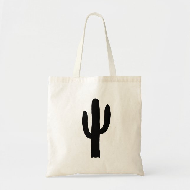 Black cactus. Modern cacti. Simple botanical Tote Bag (Front)