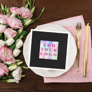 Black cafe bar business logo napkin