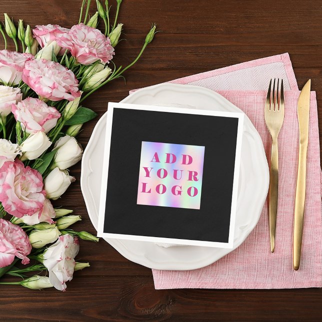 Black cafe bar business logo napkin (Creator Uploaded)