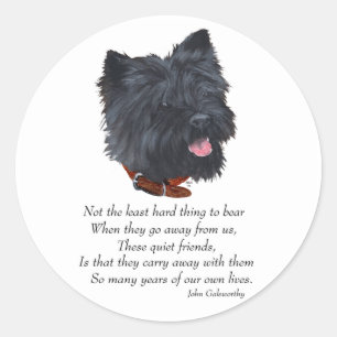 Black Cairn Terrier Rainbow Bridge Classic Round Sticker