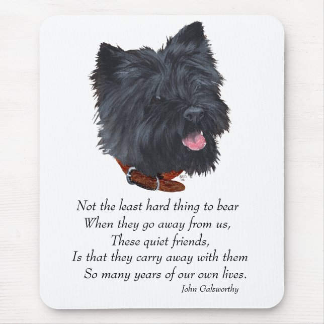 Black Cairn Terrier Rainbow Bridge Mouse Mat (Front)
