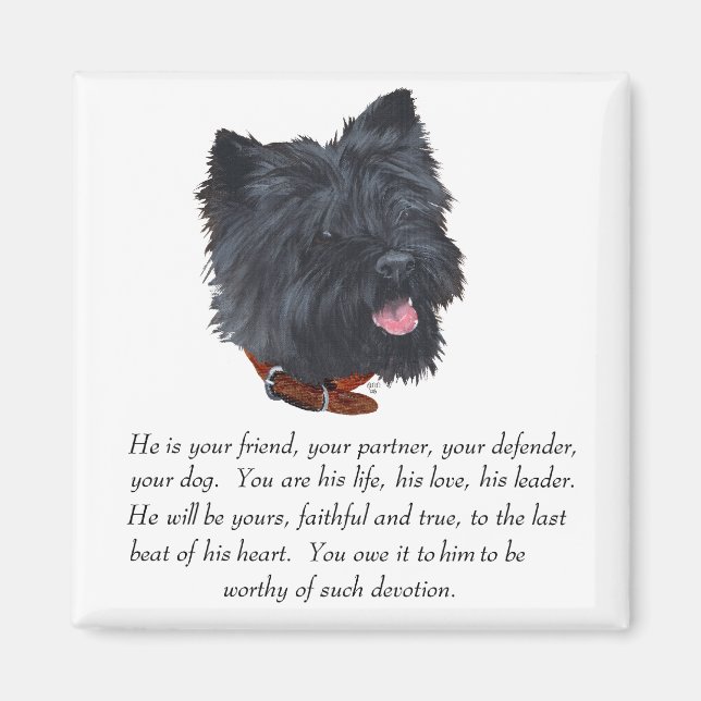 Black Cairn Terrner Keepsake - Male Magnet (Front)