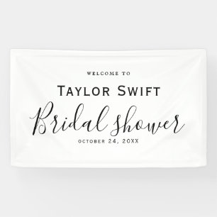 Black Calligraphy Bridal Shower Banner