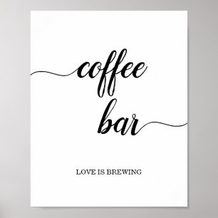 Black Calligraphy Coffee Bar Sign
