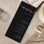 Black Calligraphy Elegant Wedding Menu Cards<br><div class="desc">Rustic Black Calligraphy Elegant Wedding Menu Cards

Minimalist Wedding Menu Cards | Modern Menu,  Wedding Dinner Menu,  Rustic Let's Eat Wedding Dinner and Drinks Menu,  Simple Calligraphy Rustic Wedding Menus Wedding Menus,  Rustic Wedding Menu,   Wedding Table Menu</div>