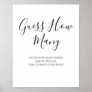 Black Calligraphy Guess the Kisses Sign