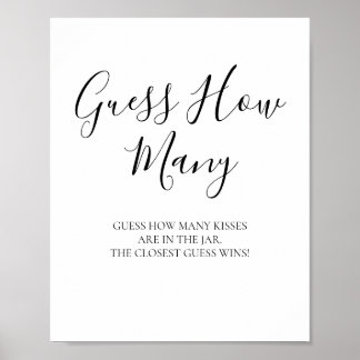 Black Calligraphy Guess the Kisses Sign