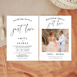 Black Calligraphy Nothing Fancy Just Love Wedding Invitation<br><div class="desc">Black Calligraphy Nothing Fancy Just Love Wedding Invitation

Simple black text and modern calligraphy nothing fancy just love wedding invitation with a photo on the back.</div>