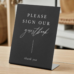 Black Calligraphy Please Sign Our Guestbook Sign
