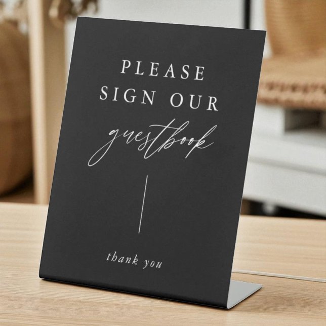 Black Calligraphy Please Sign Our Guestbook Sign (Creator Uploaded)