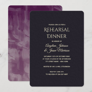Black Calligraphy Rehearsal Dinner Invitation