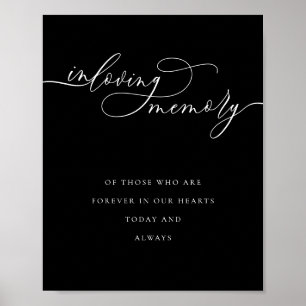 Black Calligraphy Signature in Loving Memory Poster
