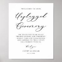 Black Calligraphy Unplugged Wedding Ceremony