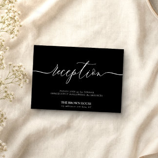 Black Calligraphy wedding dinner reception Invitation