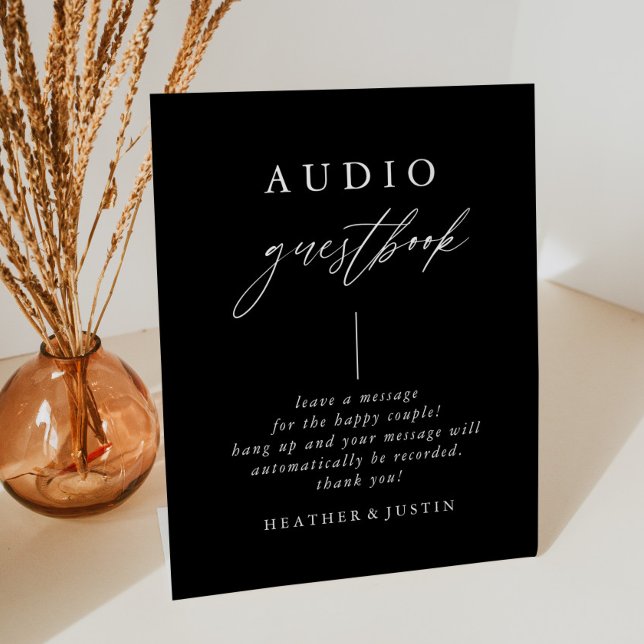 Black Calligraphy Wedding Telephone Guestbook Sign (Creator Uploaded)