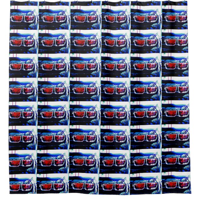 Black Camaro ZL1 Tail Lights Shower Curtain (Front)